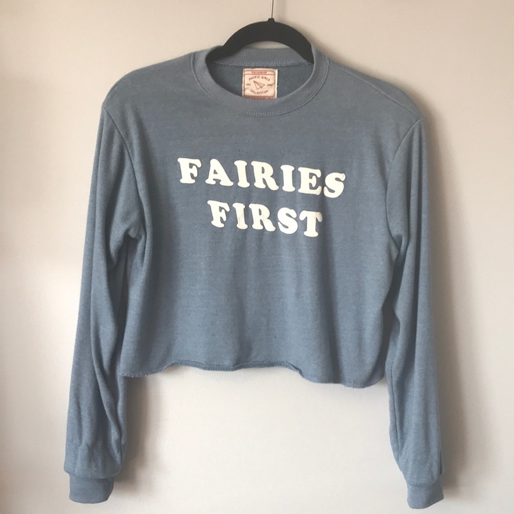 Pull & Bear Cropped Graphic Sweatshirt